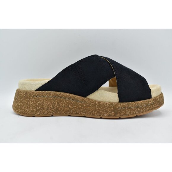 Dansko Womens Size EU 38 Bridget Black Burnished Suede Comfort Slides Sandals - Picture 6 of 14